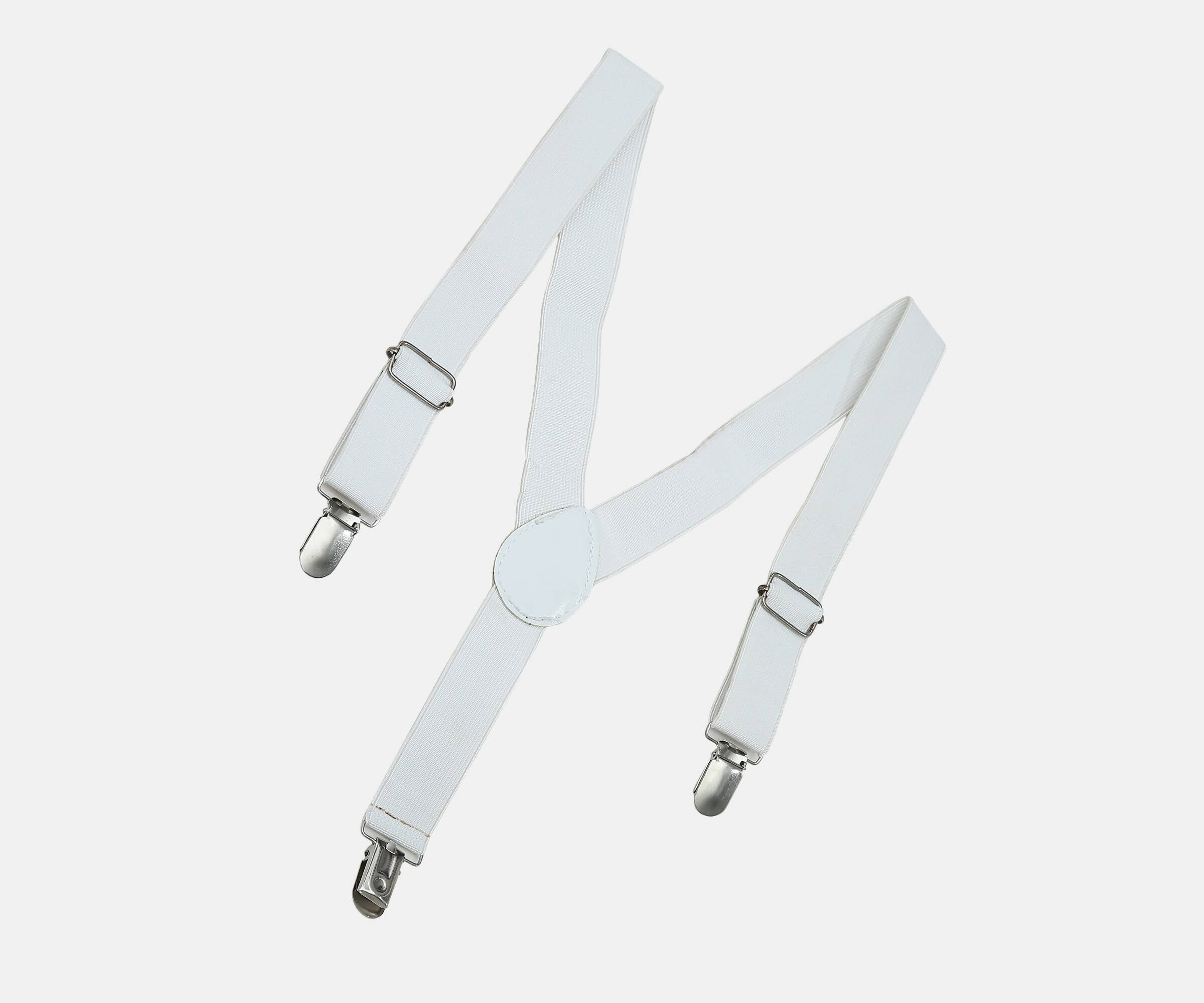 Manet Boys Solid Suspenders - White