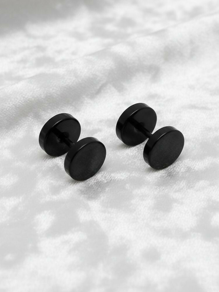 NVR Men's Black Rhodium Plated Studs Earrings - Distacart