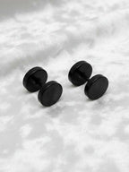 NVR Men's Black Rhodium Plated Studs Earrings - Distacart