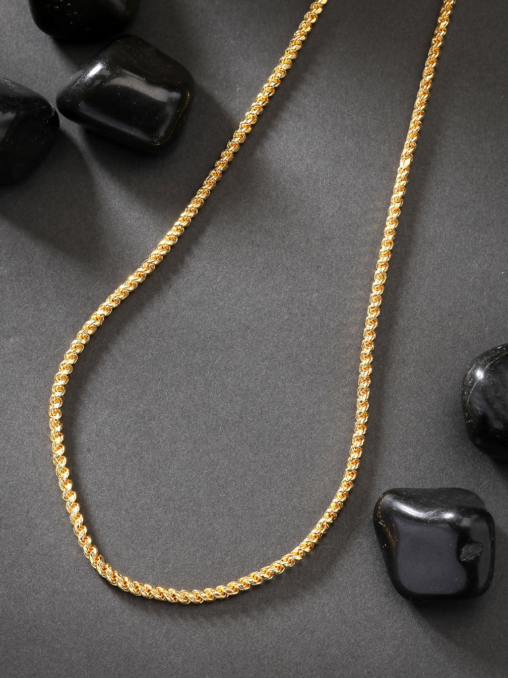 NVR Men's Gold-Polished Stainless Steel Chain