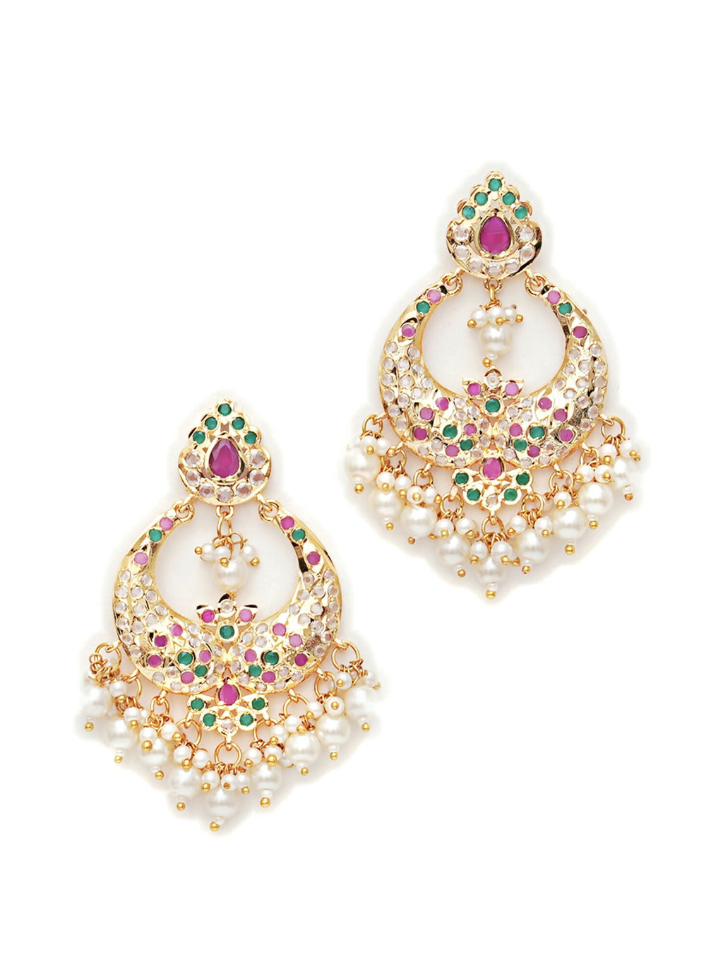 Jadau Earrings (Gold) - Ruby Raang - Distacart