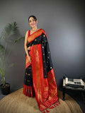 Joban Fashion Banarasi Black Woven Soft Silk Saree - Distacart
