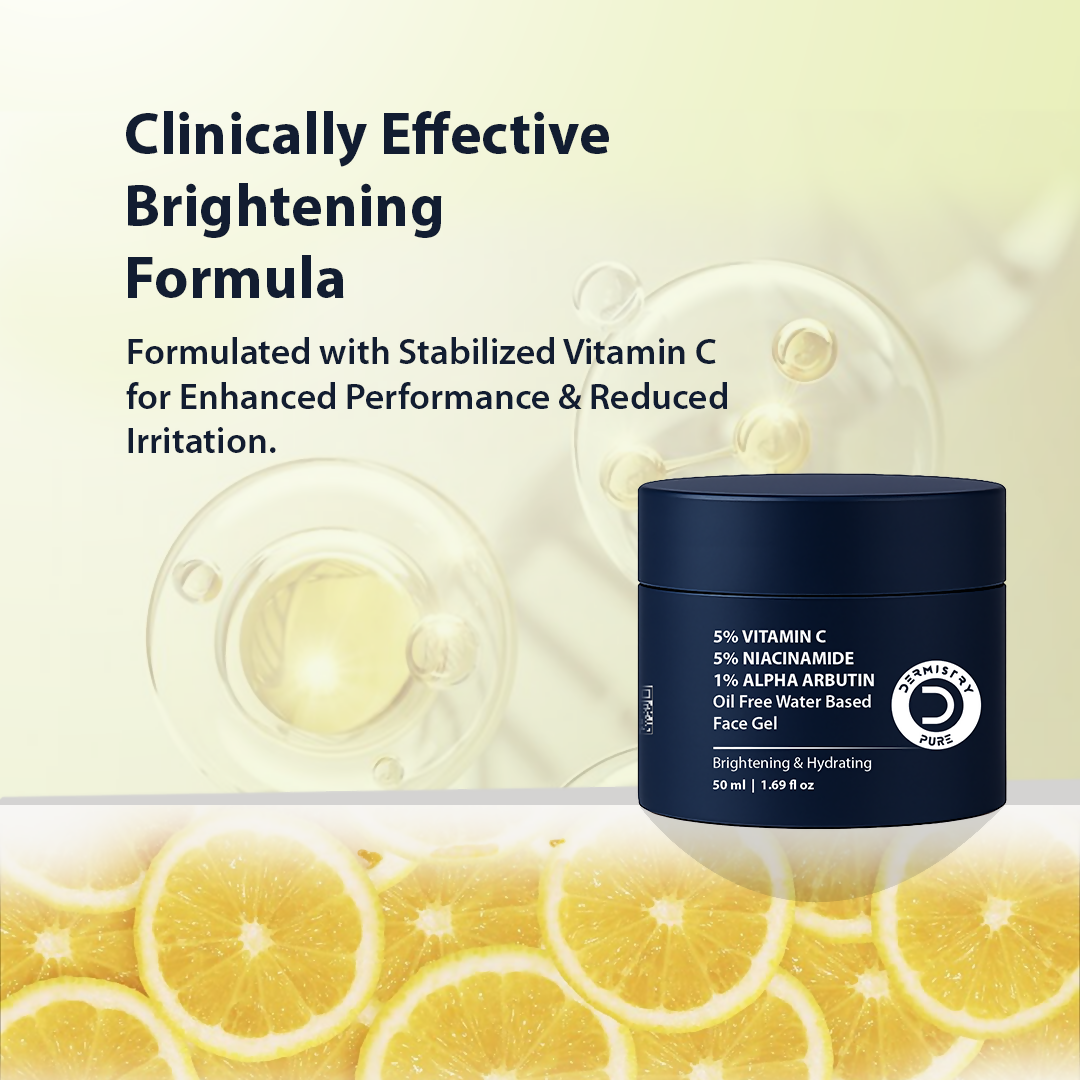 Dermistry Vitamin C Niacinamide Alpha Arbutin Oil Free Water Based Remove Tanning D Tan Detan Skin Dark Spots Removal Face Gel - Distacart