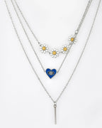 VOJ Beads Silver Plated Stainless Steel Layered Chain