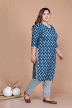 Miravan Women's Plus Size Pure Cotton Straight Kurta And Palazzo Set