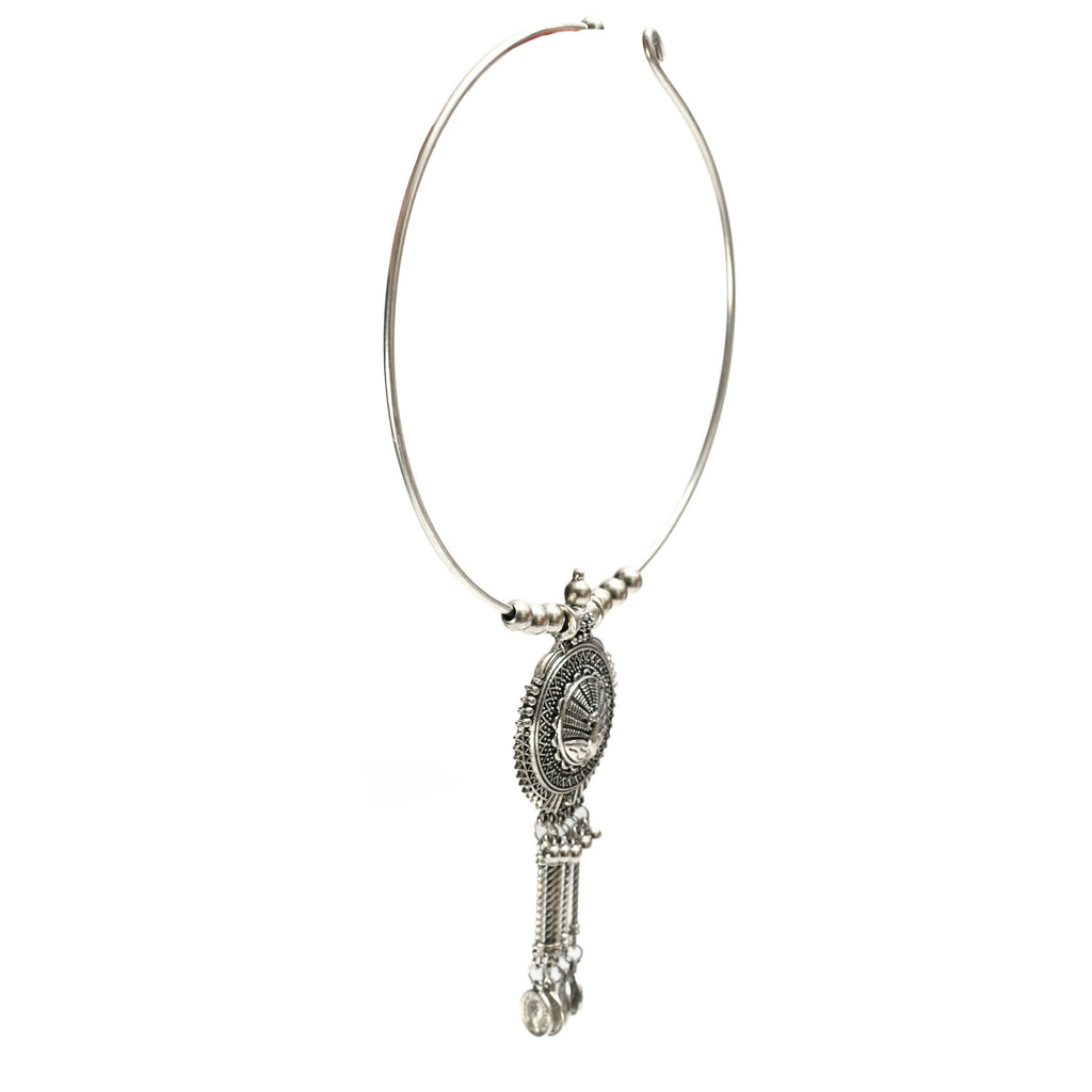 Mominos Fashion Johar Kamal Oxidised Silver-Plated Hasli Design Necklace Choker For Women - Distacart