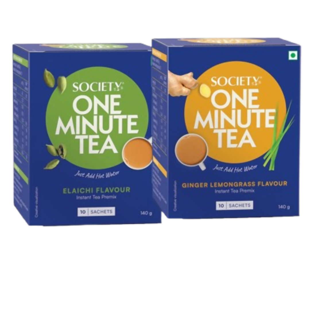 Society OMT Elaichi & OMT Ginger Lemongrass Flavour Tea Premix Combo - Distacart