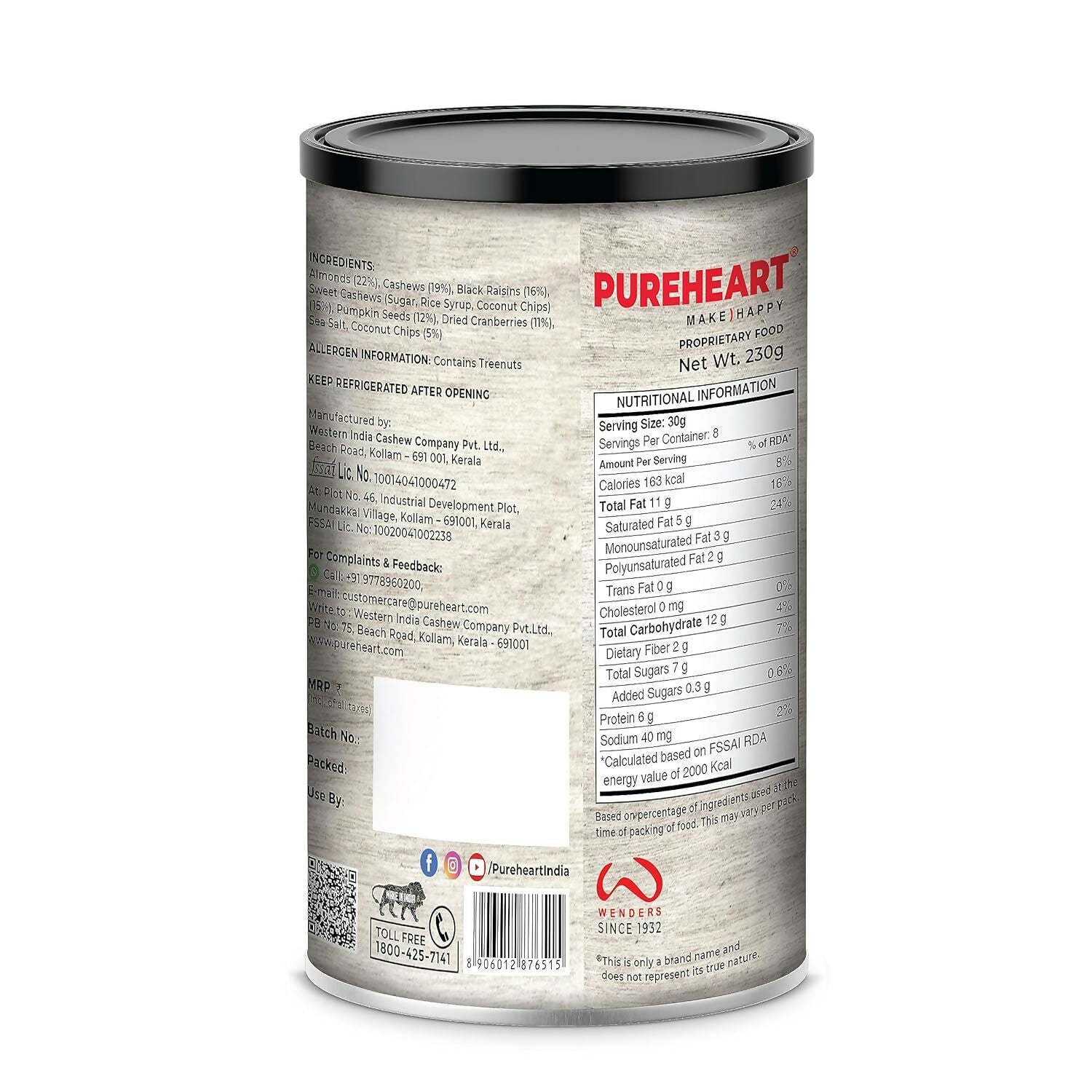Pureheart Nutmix Salt & Sweet Dry Fruits Mix - Distacart