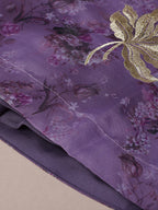 House of Panchhi Lavender Organza Floral Printed Lehenga choli & Dupatta