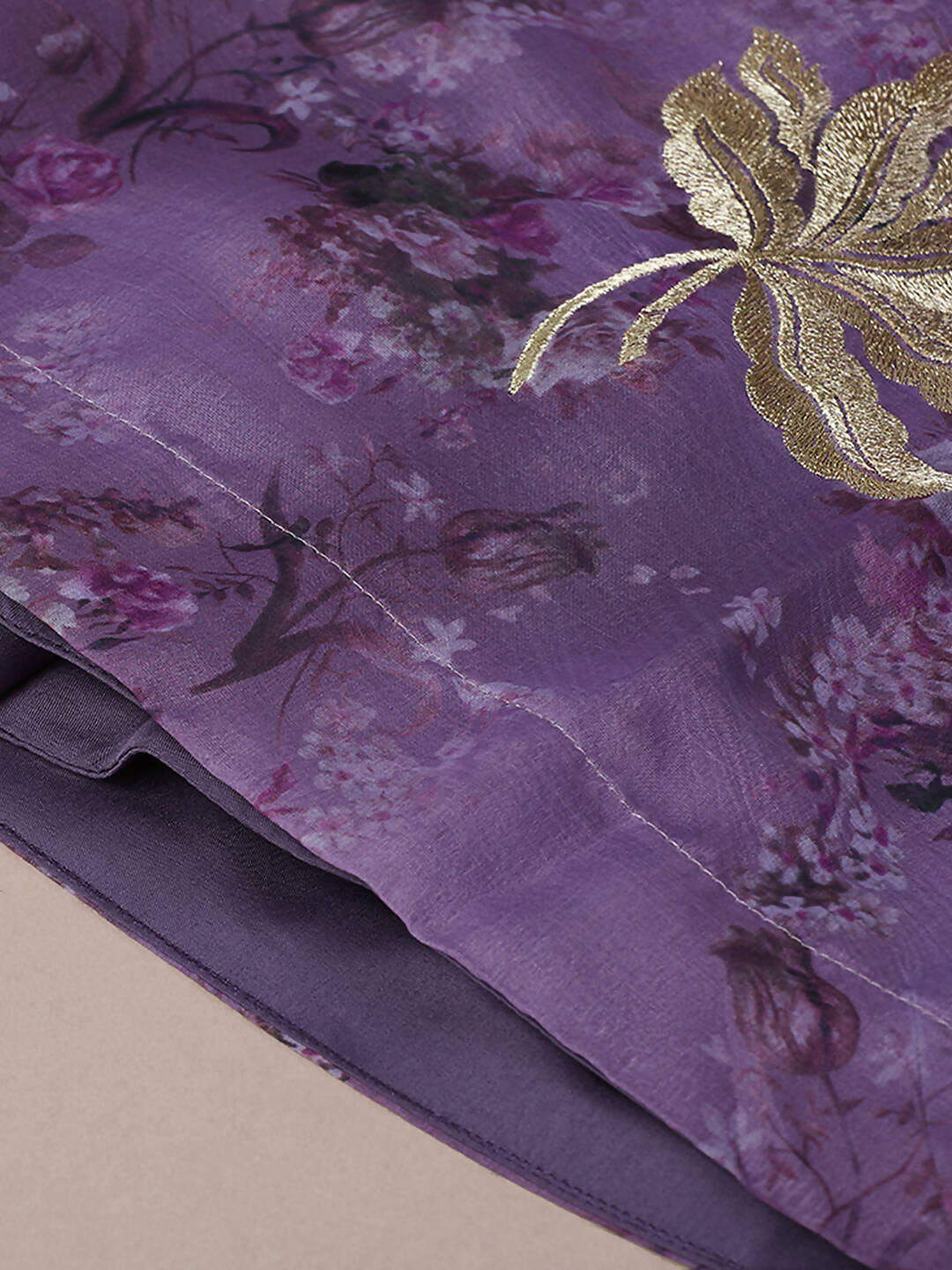 House of Panchhi Lavender Organza Floral Printed Lehenga choli & Dupatta