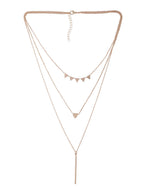 NVR Women's 3 Layered Gold-Polished Minimal Layered Necklace