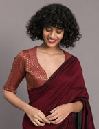 Suta Maroon Green Colourblocked Cotton Blend Saree - Distacart