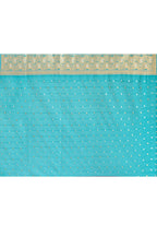 Joban Fashion Teal Green Banarasi Soft Pure Handloom Banarasi Silk Saree