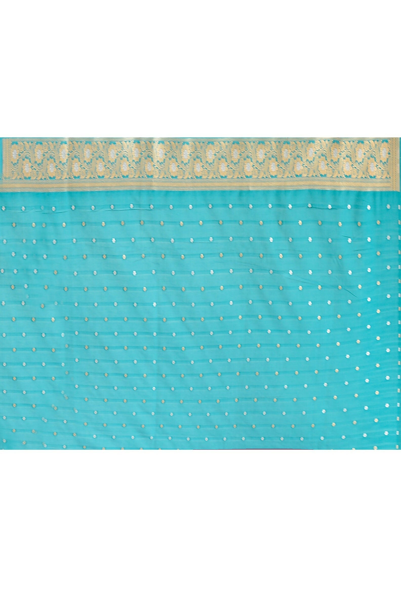 Joban Fashion Teal Green Banarasi Soft Pure Handloom Banarasi Silk Saree