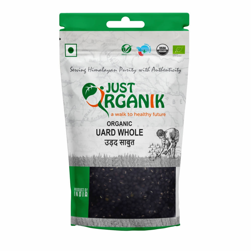 Just Organik Urad Whole (Black Dal) - Distacart