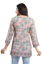 Snehal Creations Elegant Pastel Color Summer Cool Printed Tunic Top
