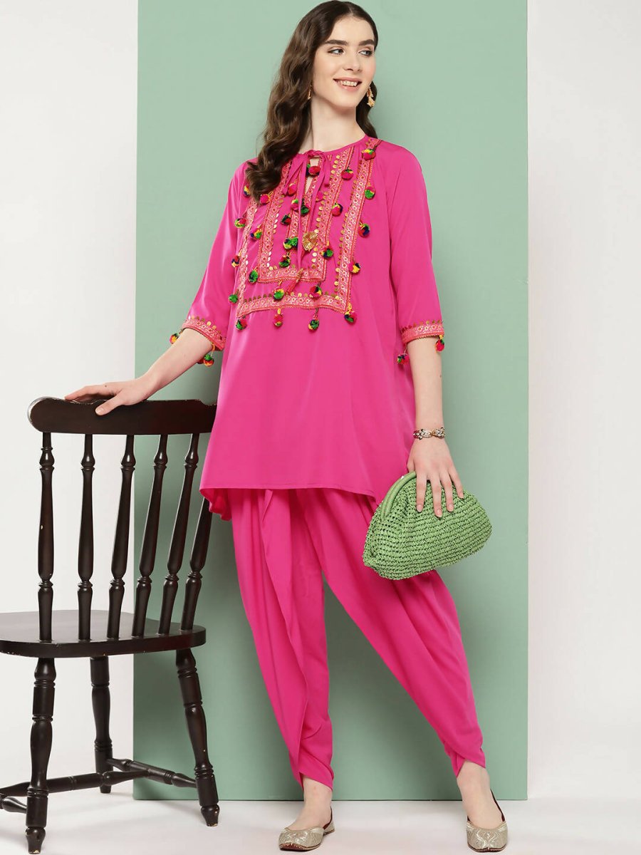 Ahalyaa Women's Traditional Wear Co-ods - Pink - Distacart