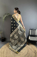 Joban Fashion Black Paisley Soft Silk Banarasi Saree - Distacart