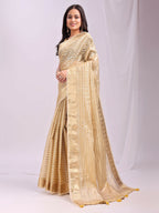 Shree Shyam Fashion Organza Gold Saree - Distacart