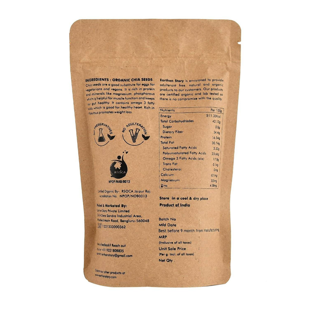 Earthen Story Certified Organic Chia Seeds - Distacart