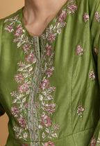 Joban Fashion Green Chanderi Kurta Set