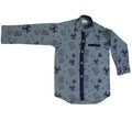 Mhyssa Blue Color Blocked Shirt