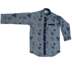 Mhyssa Blue Color Blocked Shirt