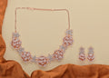 Joban Fashion Women Brass Golden White Ad Necklace Set
