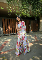 Vamsee Floral Multi Color Vichitra Silk Saree