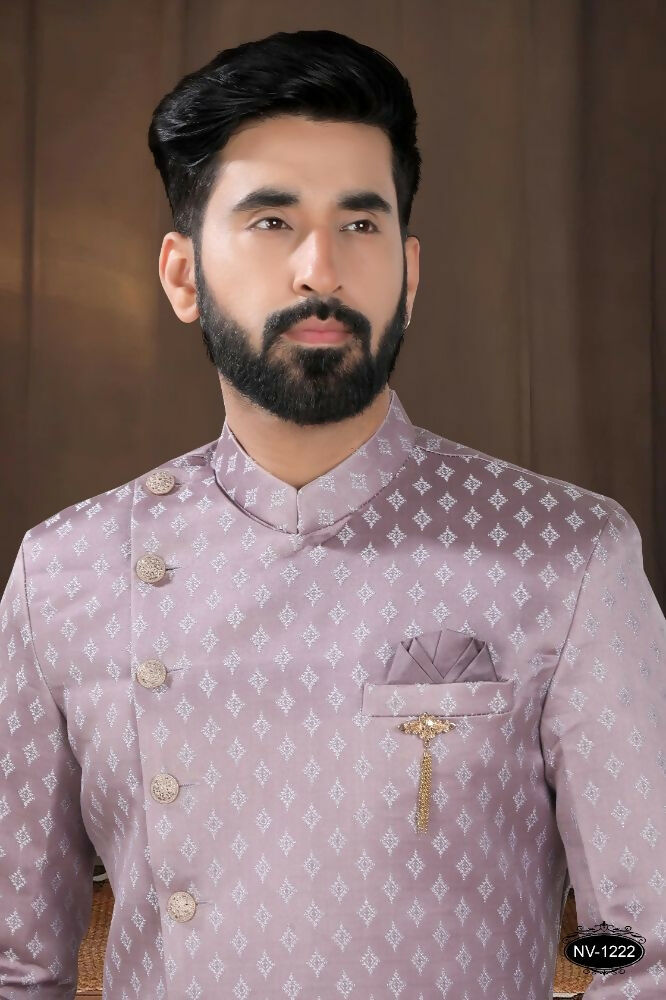 Joban Fashion Men's Pink Woven Jacquard Kurta with Pyjama