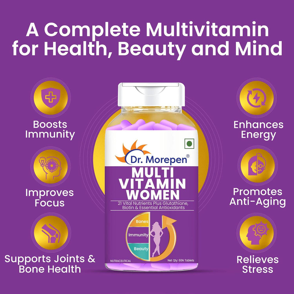 Dr. Morepen Multivitamin Women Tablets and Omega 3 Deep Sea Fish Oil Softgels Combo - Distacart