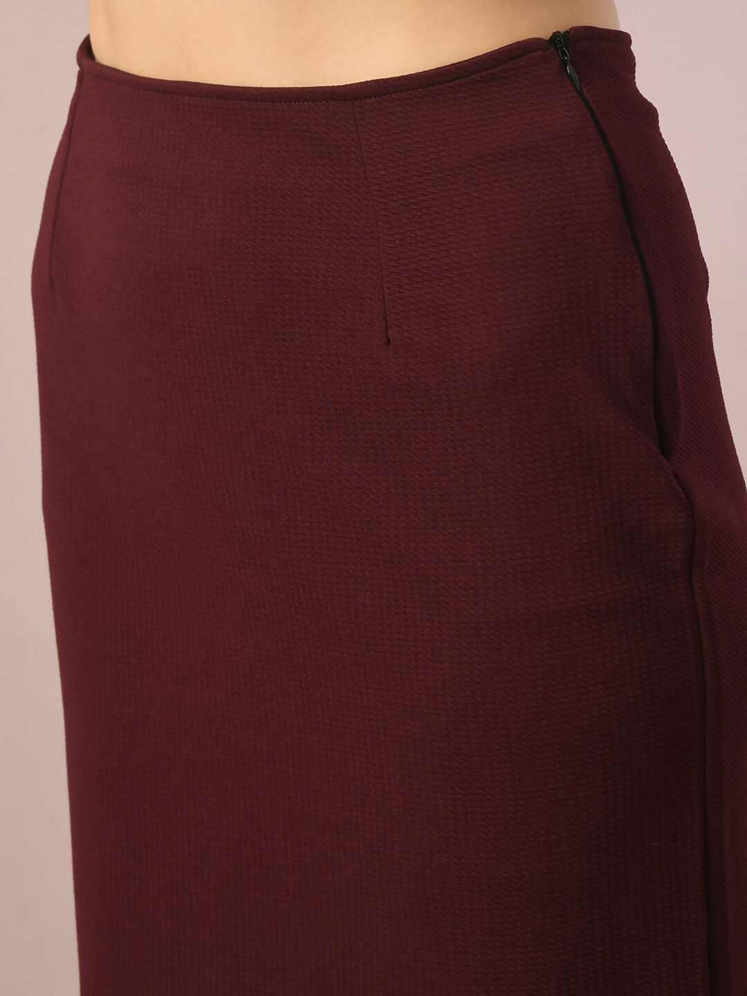 Myshka Women's Brown Solid Knee Length Party Embellished Skirts