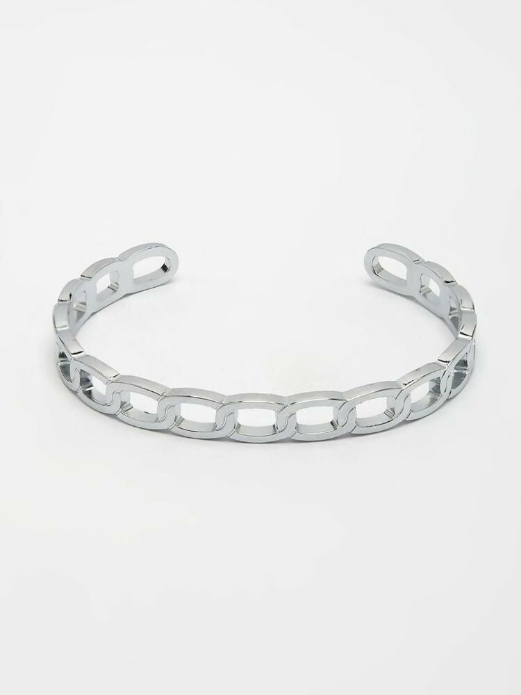 NVR Men's Silver Plated Cuff Bracelet - Distacart