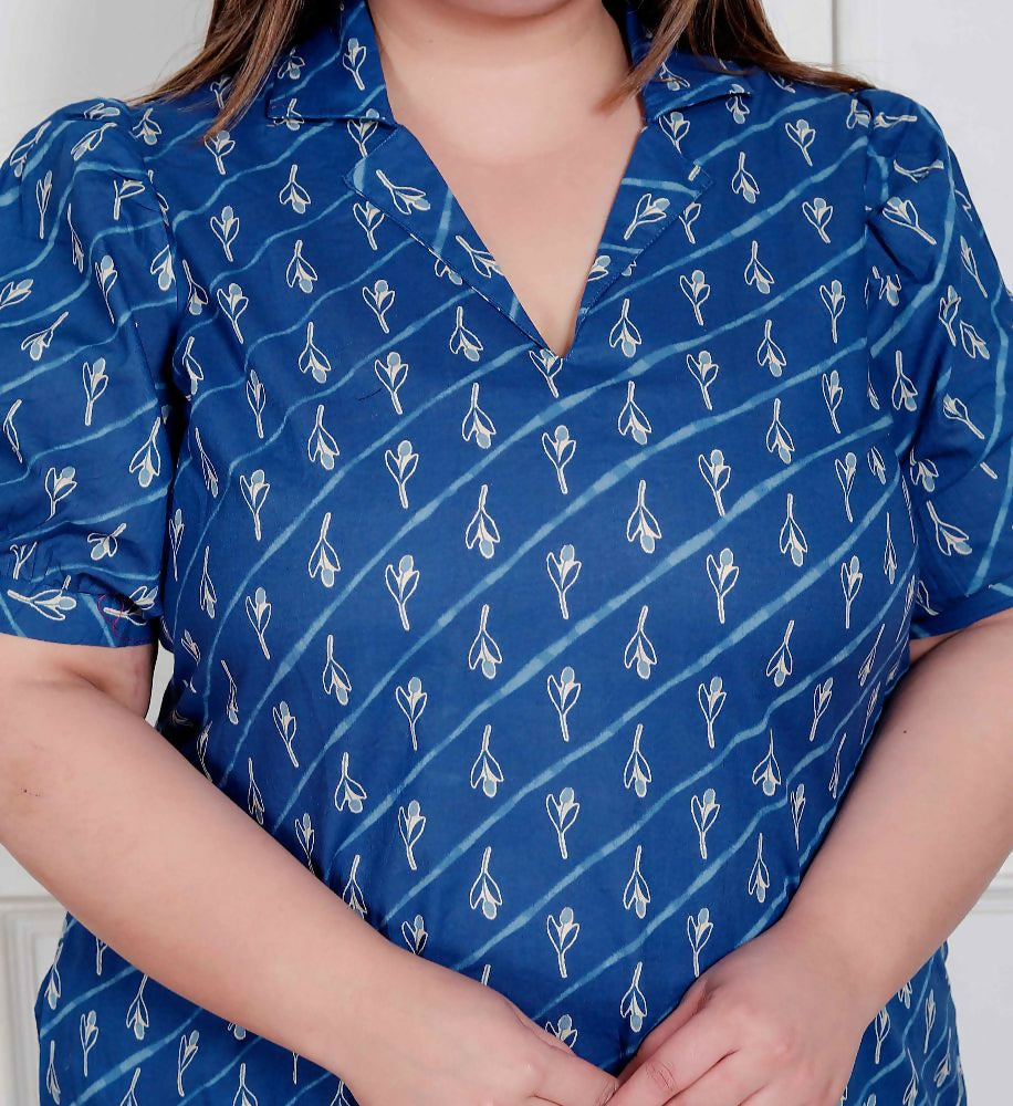 Miravan Plus Size Womens Floral Print Collar-Neck Puff Sleeves A-Line Maxi Dress - Distacart