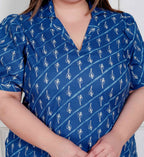 Miravan Plus Size Womens Floral Print Collar-Neck Puff Sleeves A-Line Maxi Dress - Distacart