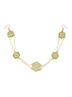 Gold-Plated White Kundan-Studded Pearl Beaded Hair Band - Ruby Raang - Distacart