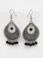 NVR Women's Silver-Plated Artificial Beads German Silver Oxidised Chandbali Earrings - Distacart