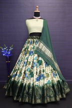 DEIANA'S Beautiful Gaji Silk Printed With Heavy Zari Lehengha Choli - Cream