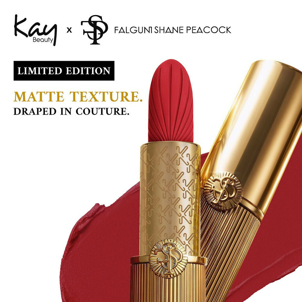 Kay Beauty x Falguni Shane Peacock Luxe Matte Lipstick - Crimson Silk - Distacart