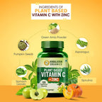 Organics Plant Based Vitamin C + Zinc Double Immune Support: 120 Vegetarian Capsules