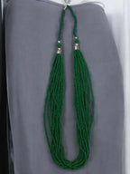 Inhanns Bloom Handmade Beaded Only Necklace - 12 Layers - Dark Green Necklace