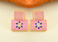 Joban Fashion Women Brass Pink Onyx Earrings - Distacart