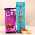 Kundan Ethnic Rakhi and Cadbury Silk Chocolate