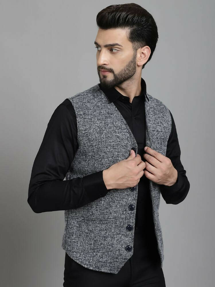 Even Apparels Solid Waistcoat - Blue