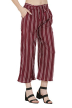 Asmaani Maroon Color Rayon Fabric Stripped Palazzo