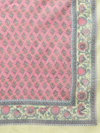 Yufta Pink printed kurta with Trouser & Dupatta Set