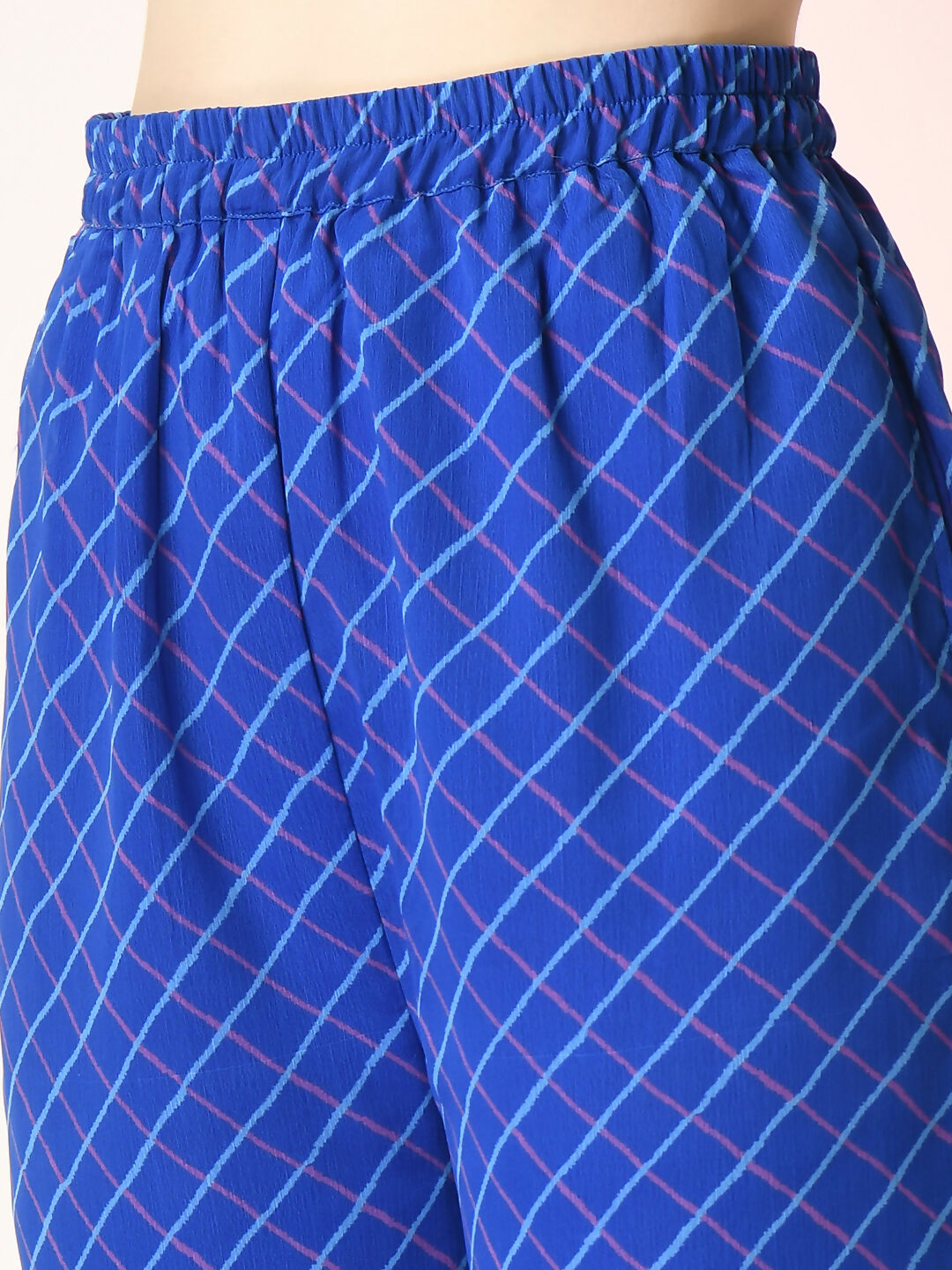 Myshka Women's Blue Printed Kurta With Palazzos
