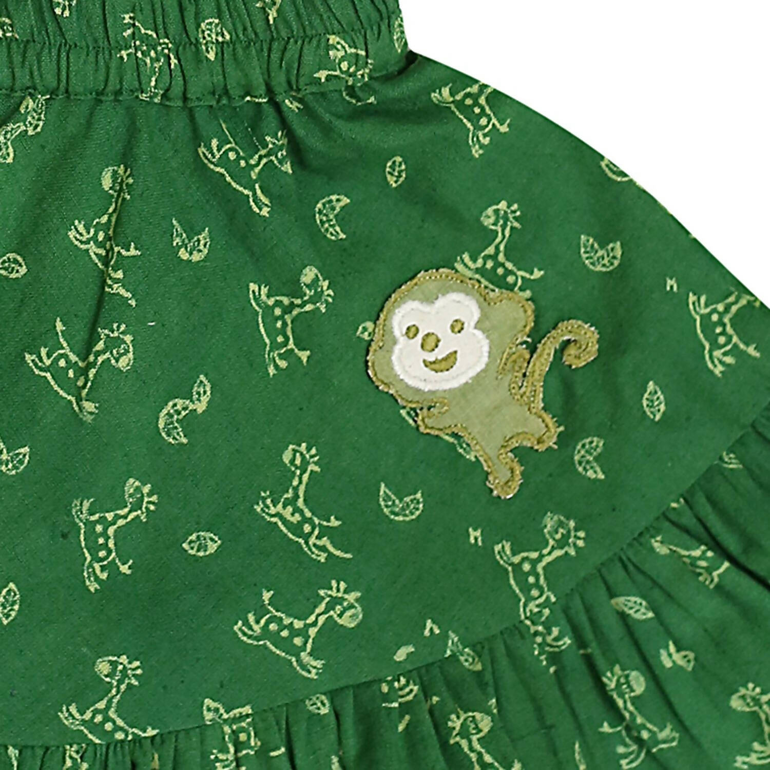 Mhyssa Green Round Neck Top and Skirt Set