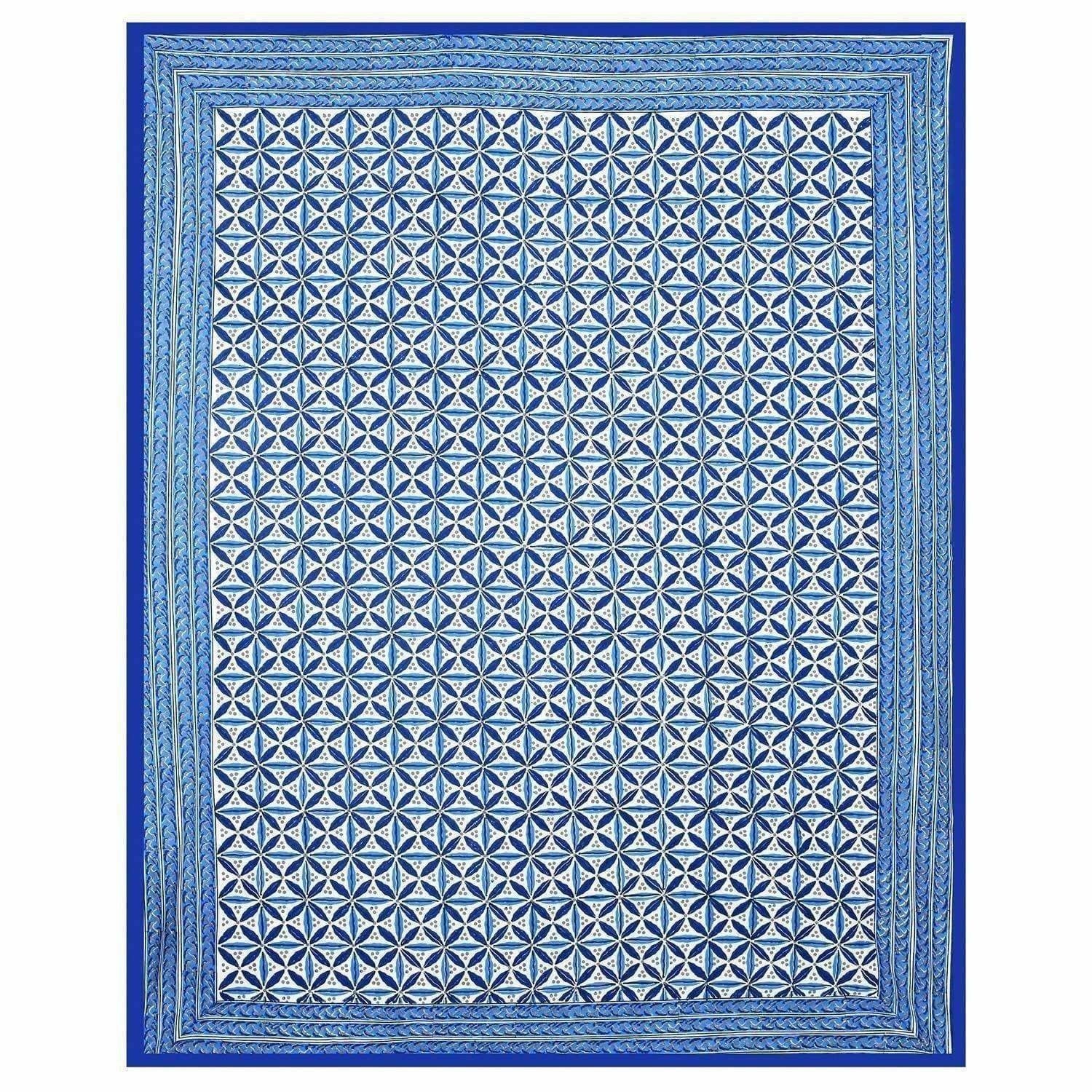 Premium Hand Printed Rajasthani Traditional Double/Queen Bedsheet with 2 Pillow Covers