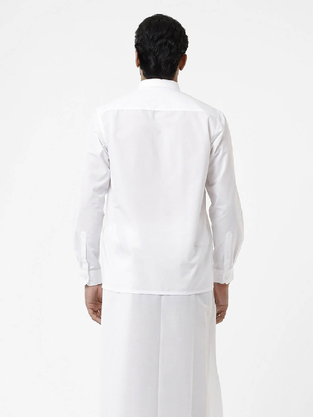Ramraj Cotton Mens Full Sleeve Formal Poly Cotton White Shirt